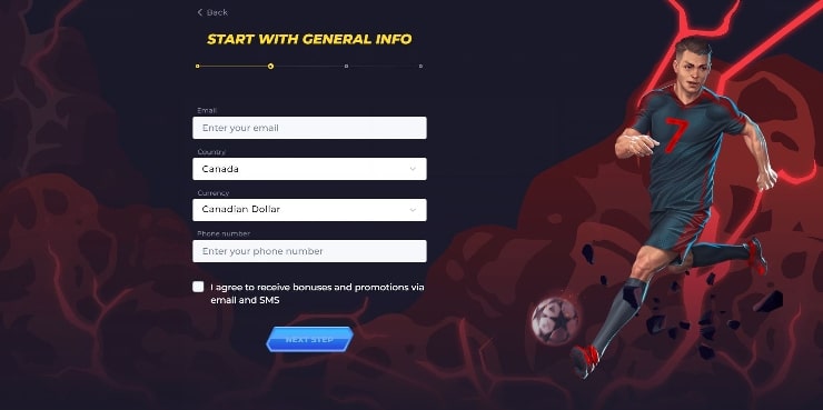 Fill in information PowBet