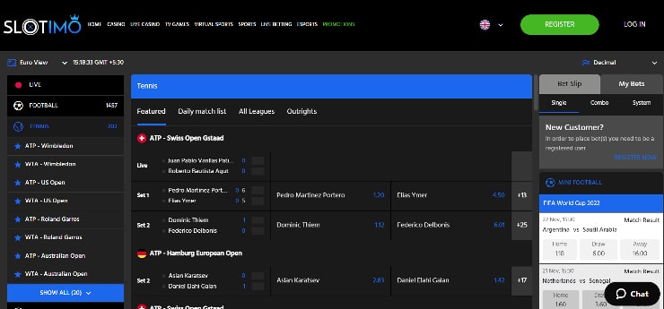 Slotimo tennis betting