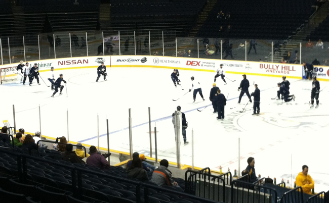 Practice at Bridgestone Arena