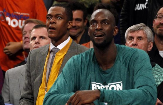 garnett and rondo on the bench
