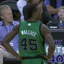 kid sticks his tongue out at Wallace