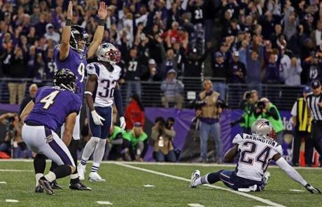 pats ravens kick