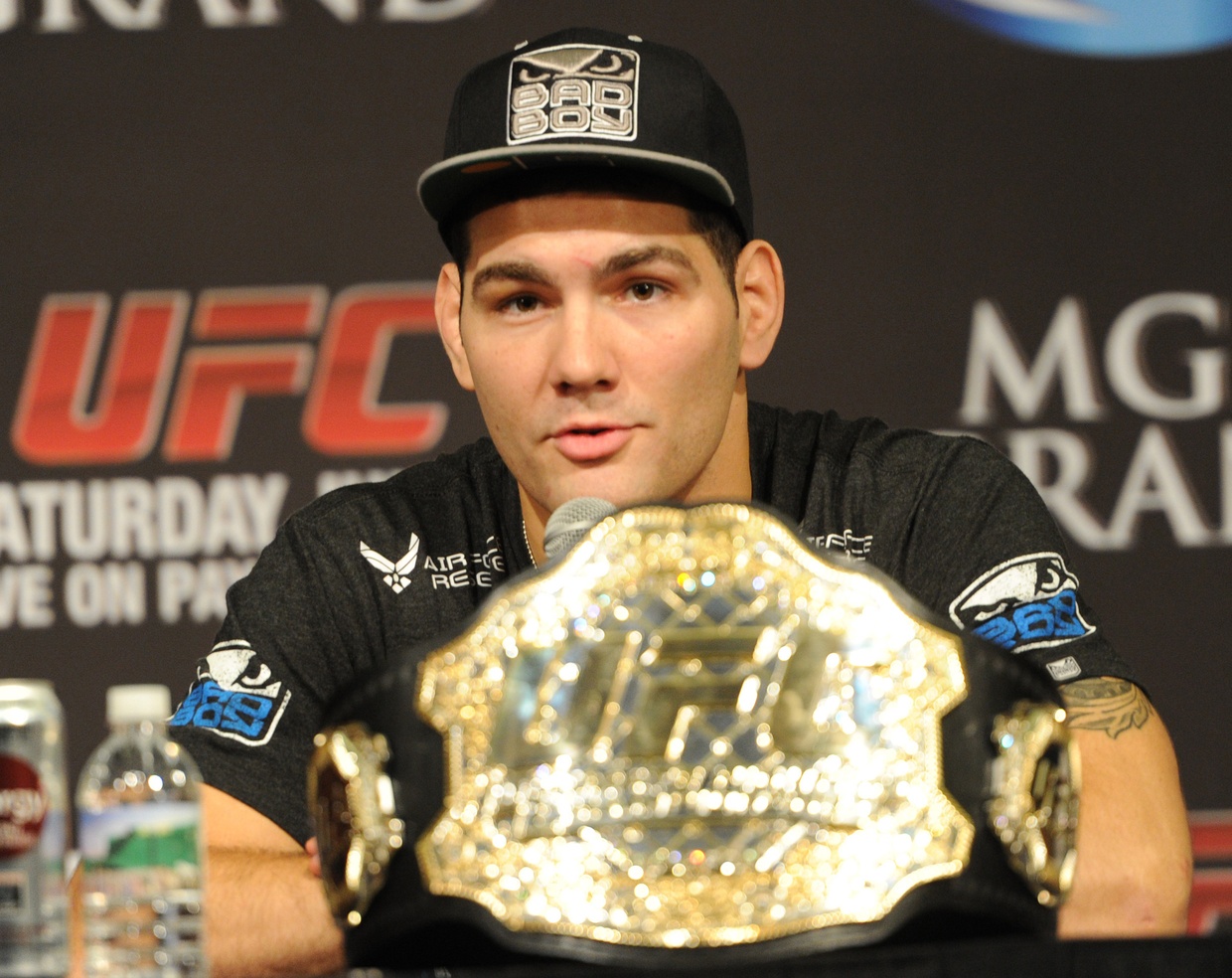 Chris Weidman with championship belt - Jayne Kamin-Oncea-USA TODAY Sports