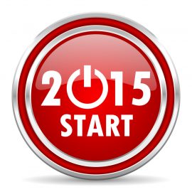 new year 2015 red glossy icon