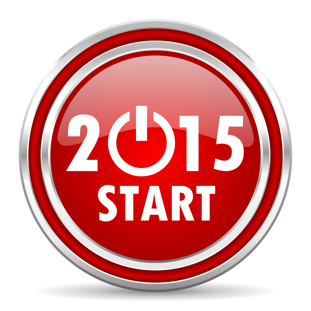 new year 2015 red glossy icon