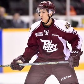 Jonathan Ang of the Peterborough Petes. Photo by Aaron Bell/OHL Images