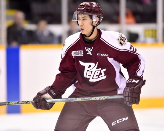 Jonathan Ang of the Peterborough Petes. Photo by Aaron Bell/OHL Images