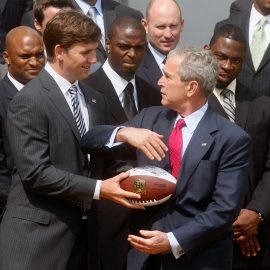 Bush Meets With New York Giants At White House