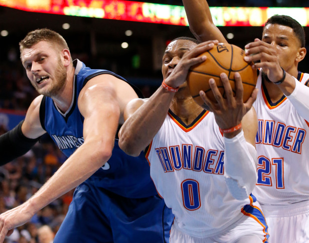 Russell Westbrook, Cole Aldrich, Andre Roberson