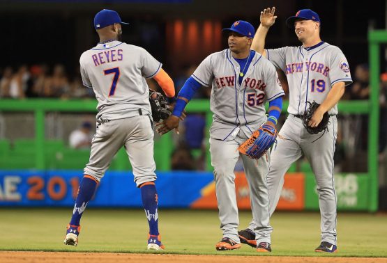 during a game at Marlins Park on June 29, 2017 in Miami, Florida.