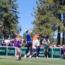 Great form by Curry on his follow thru