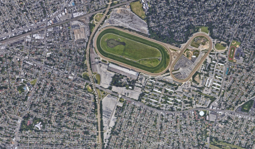 Ariel view of Belmont Park