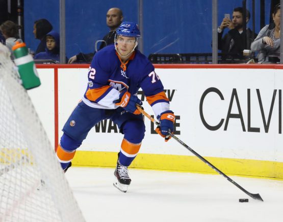 skates against the New York Islanders at the Barclays Center on October 7, 2017 in the Brooklyn borough of New York City.