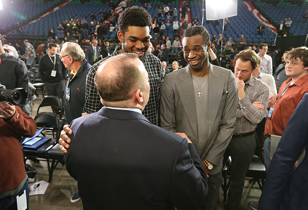Tom Thibodeau and Scott Layden introduced to the Media