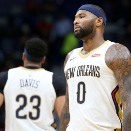 at the Smoothie King Center on October 30, 2017 in New Orleans, Louisiana.