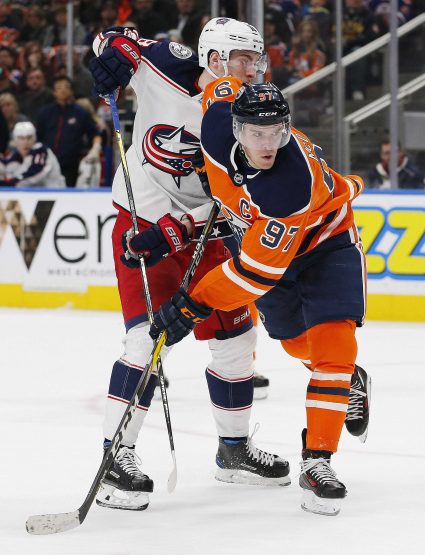 NHL: Columbus Blue Jackets at Edmonton Oilers