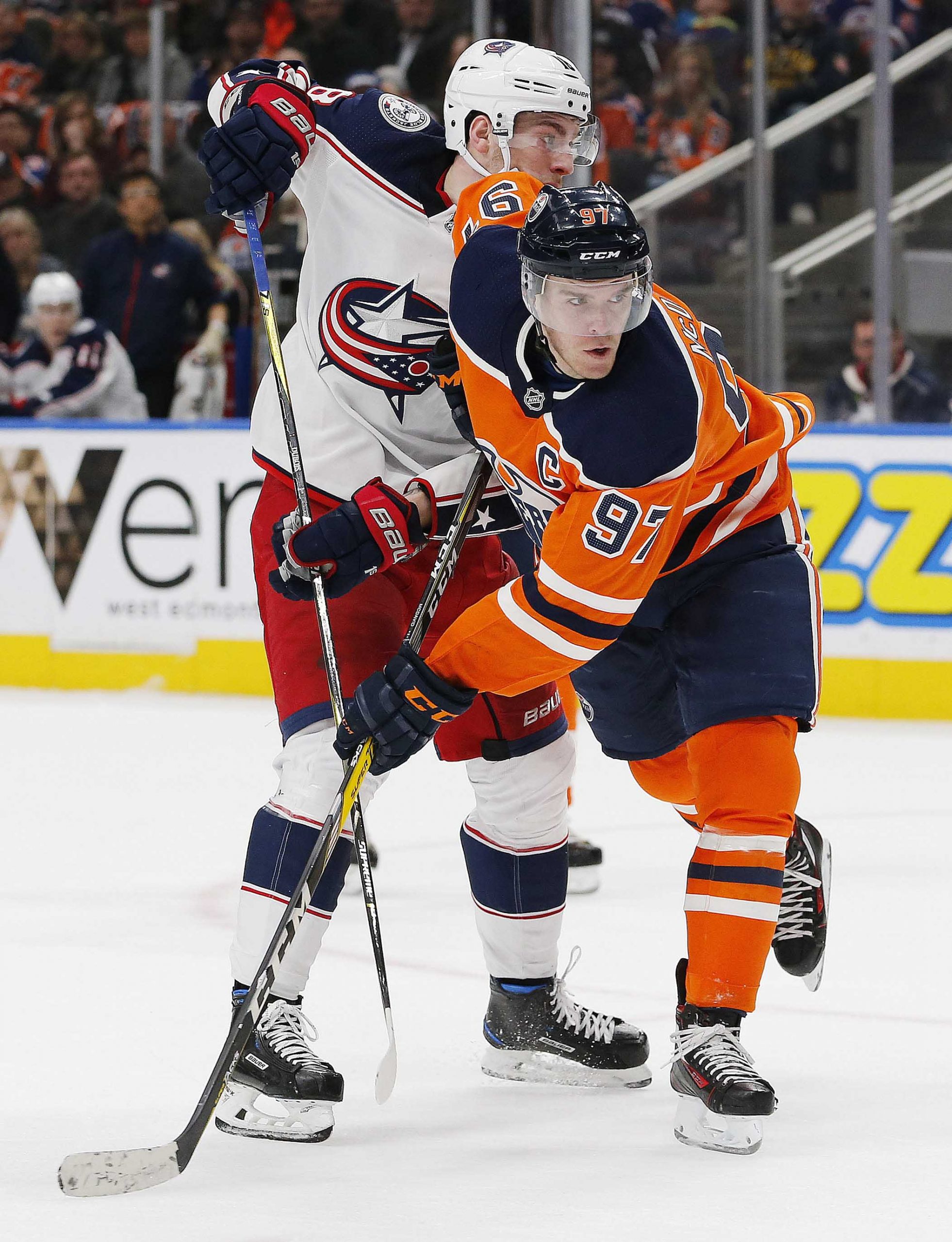 NHL: Columbus Blue Jackets at Edmonton Oilers