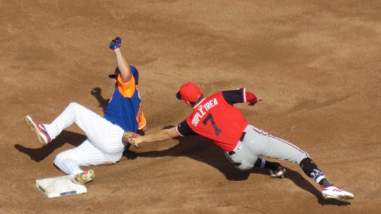 Jay Bruce slide Trea Turner