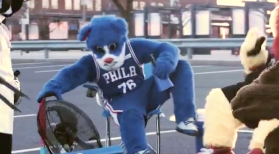 Philly mascots tailgate for Phillies opener