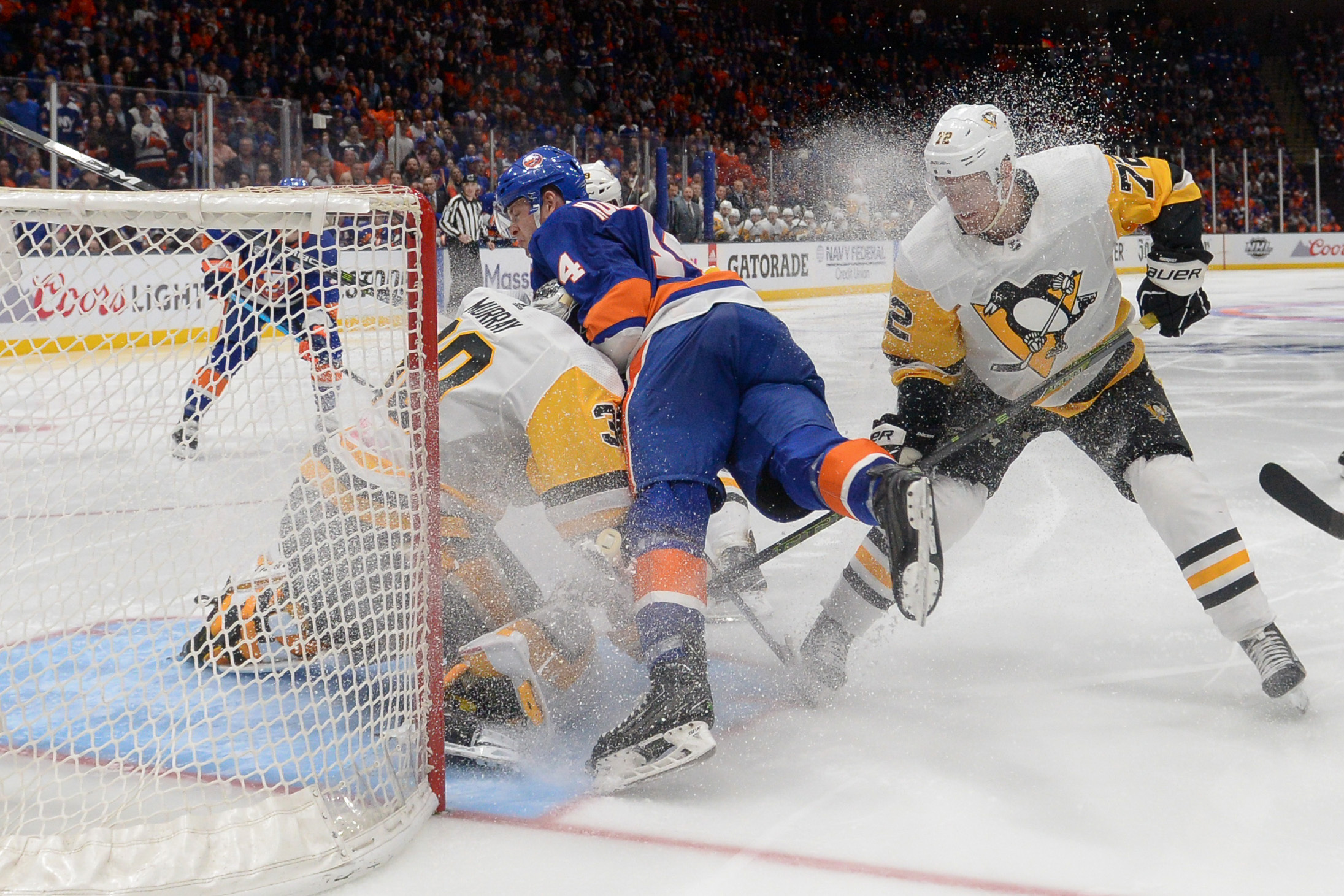 NHL: Stanley Cup Playoffs-Pittsburgh Penguins at New York Islanders