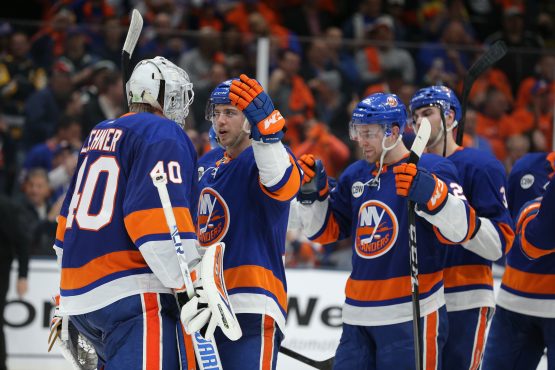 NHL: Stanley Cup Playoffs-Pittsburgh Penguins at New York Islanders