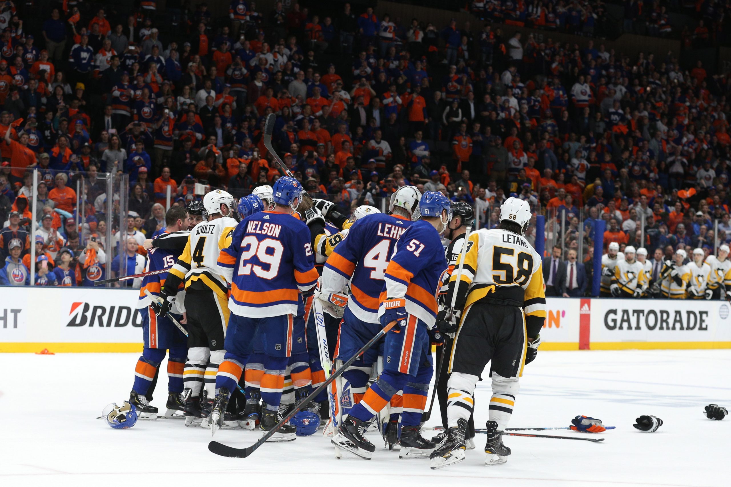 NHL: Stanley Cup Playoffs-Pittsburgh Penguins at New York Islanders
