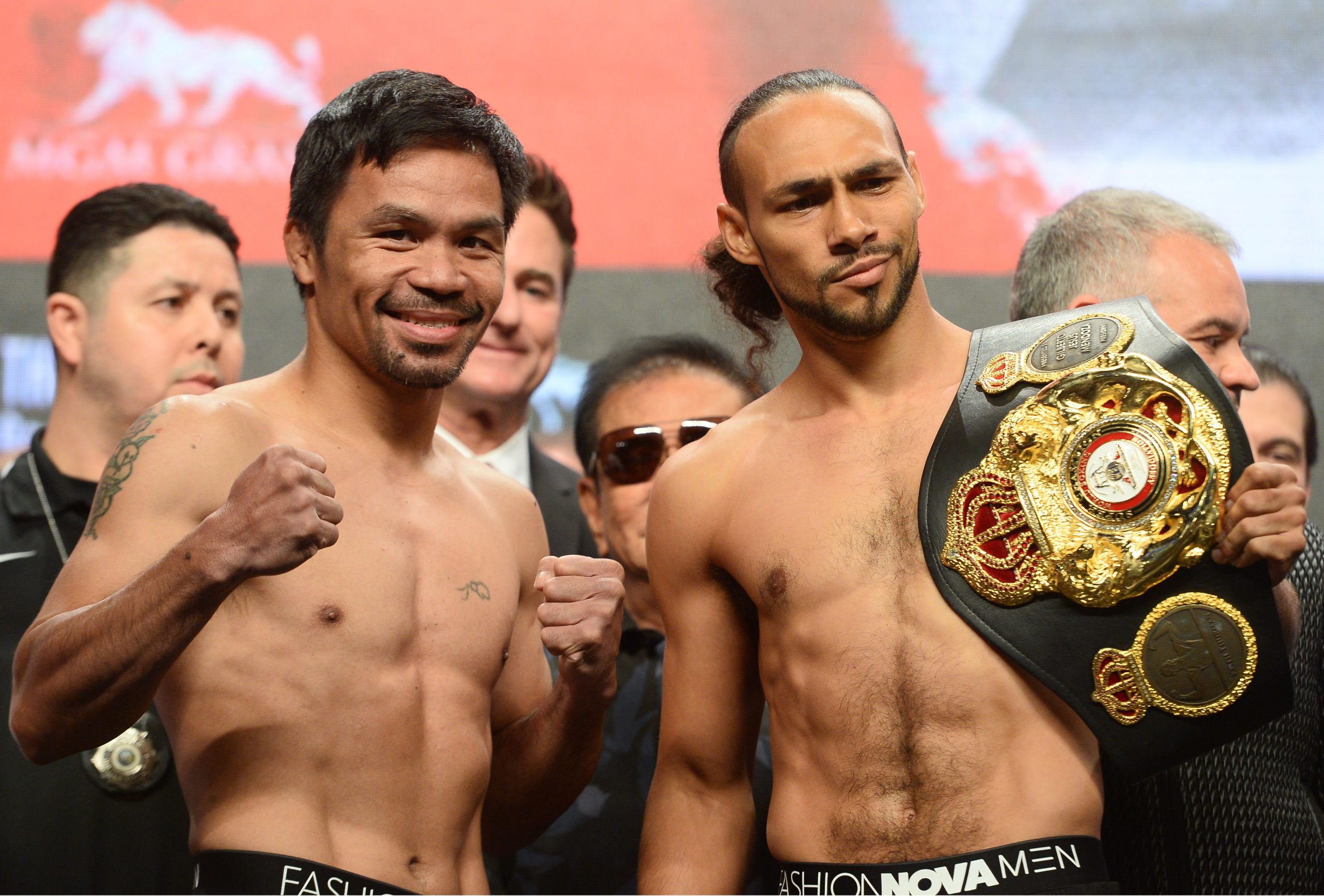 Boxing: Pacquiao vs Thurman-Weigh Ins