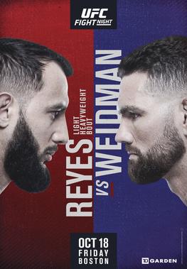 ufc on espn reyes vs weidman fight card