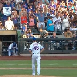 deGrom walks off mound