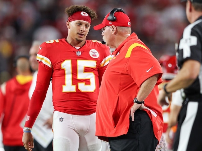 Patrick Mahomes and Andy Reid of the Kansas City Chiefs.