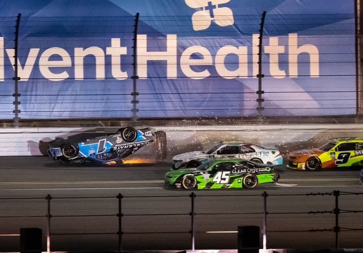 sam mayer flips xfinity daytona
