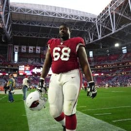 Arizona Cardinals offensive lineman Kelvin Beachum walks off field.