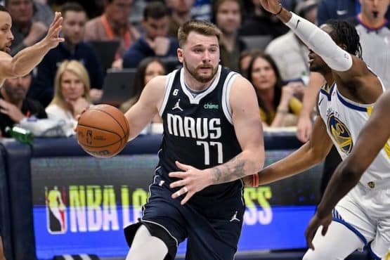 Dallas Mavericks guard Luka Doncic dribbles.