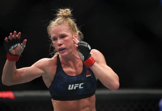 Holly Holm throws a punch.