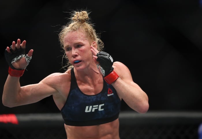 Holly Holm throws a punch.