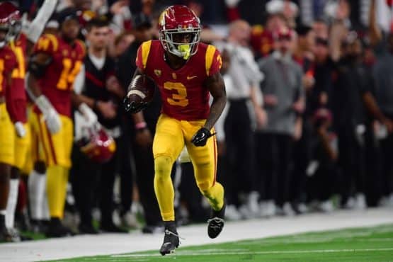 Southern California Trojans wide receiver Jordan Addison runs.