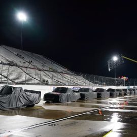 trucks in the nascar rain at martinsvile (1)