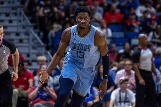 Memphis Grizzlies forward Jaren Jackson Jr. runs.
