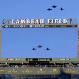 The flyover above a Lambeau Field