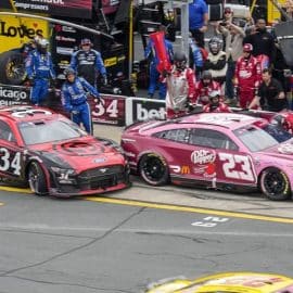 bubba wallace (23) Michael McDowell (34) at charlotte spring race (1)