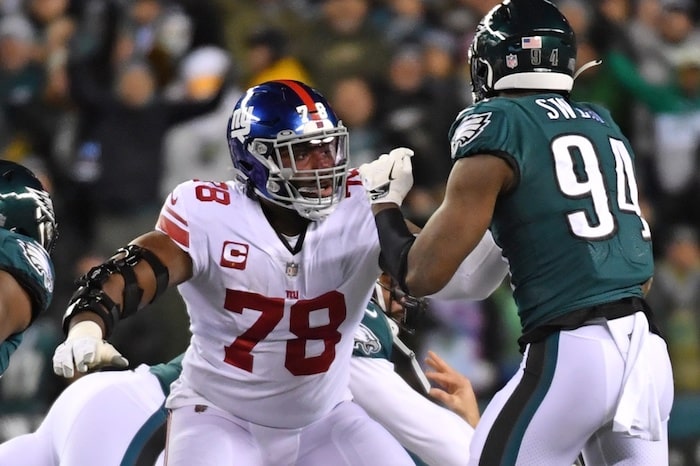 New York Giants offensive tackle Andrew Thomas