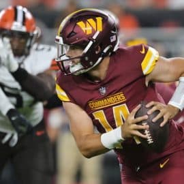 Washington Commanders quarterback Sam Howell