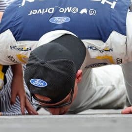 michael mcdowell kisses bricks at indy road course (1) (1)