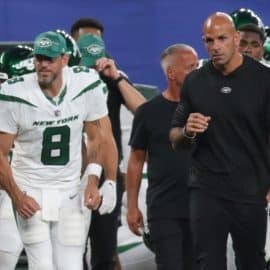 Aaron Rodgers and Robert Saleh