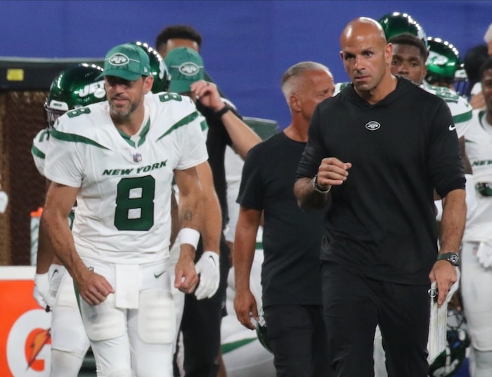 Aaron Rodgers and Robert Saleh