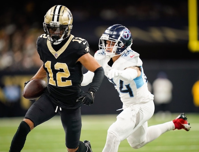 New Orleans Saints wide receiver Chris Olave