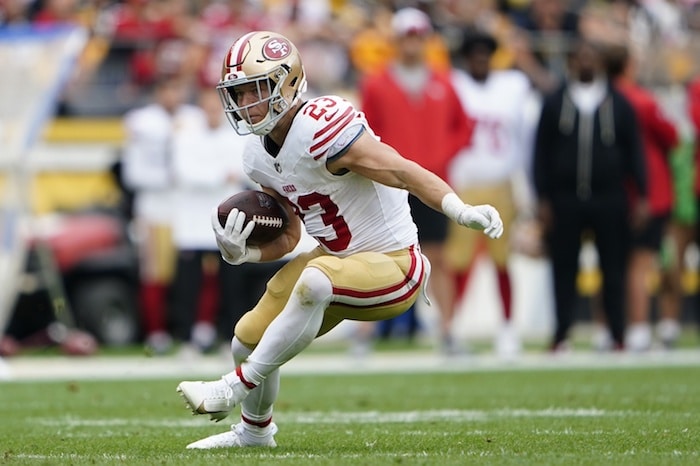 San Francisco 49ers running back Christian McCaffrey