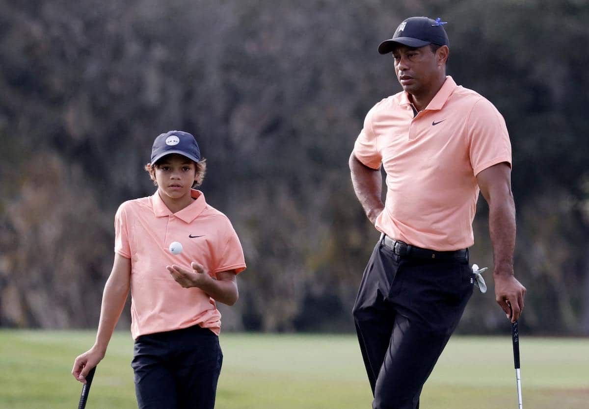 Tiger Woods Caddies As Son Charlie Qualifies For National Championship