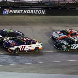 denny hamlin leads pack at bristol night race (1)