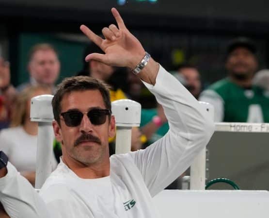 New York Jets injured quarterback Aaron Rodgers
